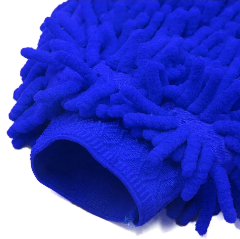 thumbnail image 2 of Near Me HOMEXCEL Car Wash Mitt, 2PK Chenille Microfiber Wash Mitt, Scratch- Free & Lint-Free, Rich Foam, Highly Absorbent, Double Sided, Perfect For Car Washing And Detailing, 10.2" X 6.7 ", Blue Car 2 of 14